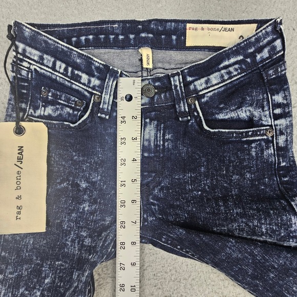 Rag & Bone Skinny Jeans Womens 24 Blue Acid Wash W1502K520 New With Tags - Picture 8 of 8
